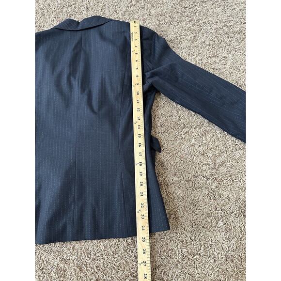 Tahari Arthur S. Levine Navy Blue Pin Stripe Blazer Jacket Women's Size 8 - Picture 9 of 10
